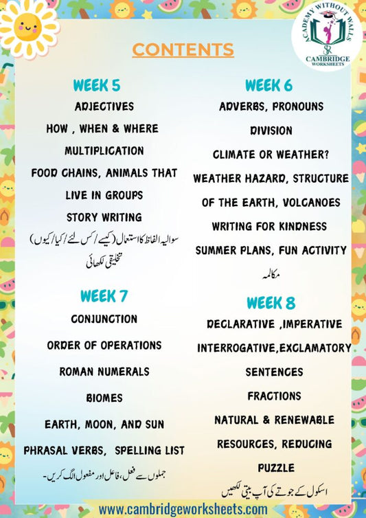 Grade 3 summer learning booklet for school revision