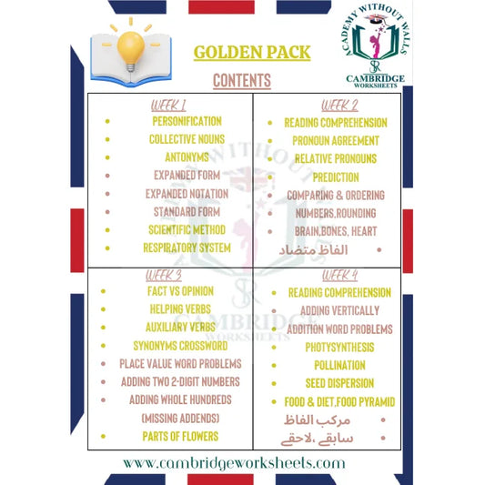 Grade 4 revision workbook for school exams in Pakistan
