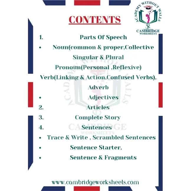 Grade 2 nouns and verbs practice worksheets