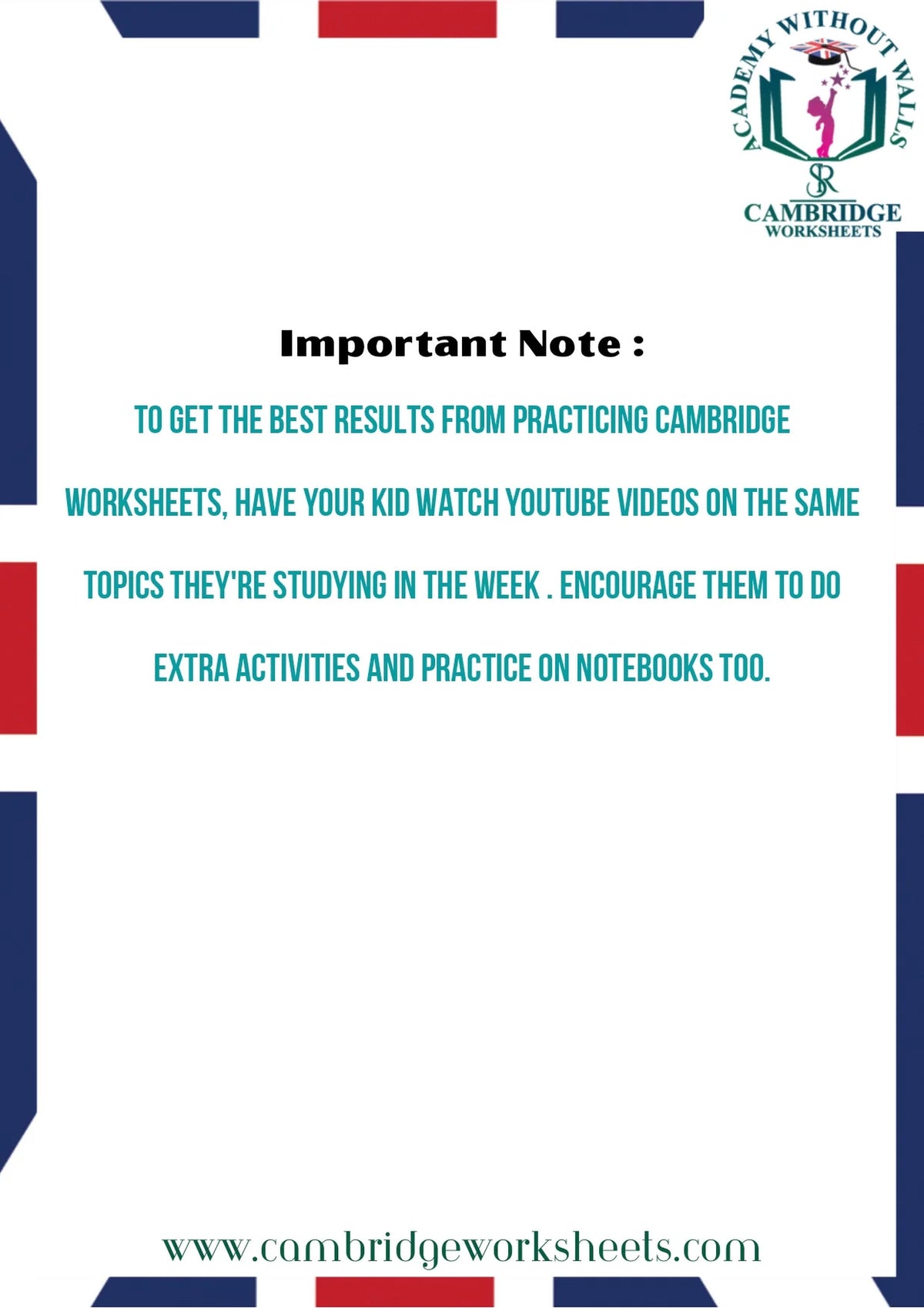 Grade 3 all subjects printed worksheets bundle for Cambridge students