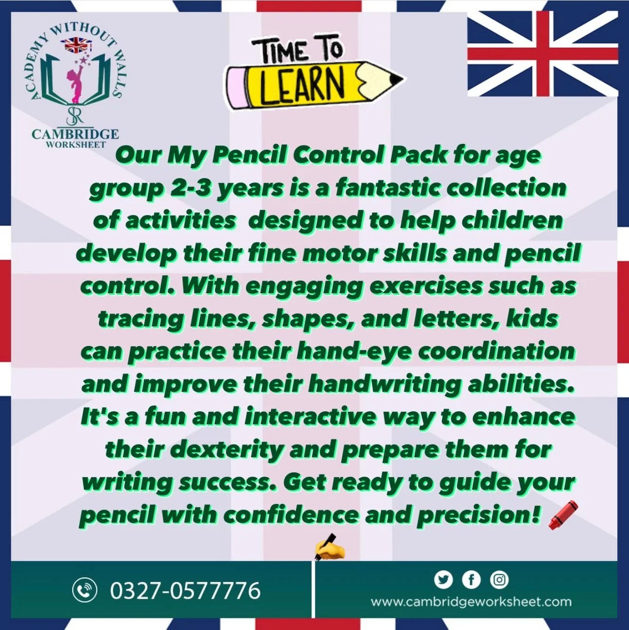Pre-writing activity pack for improving handwriting skills