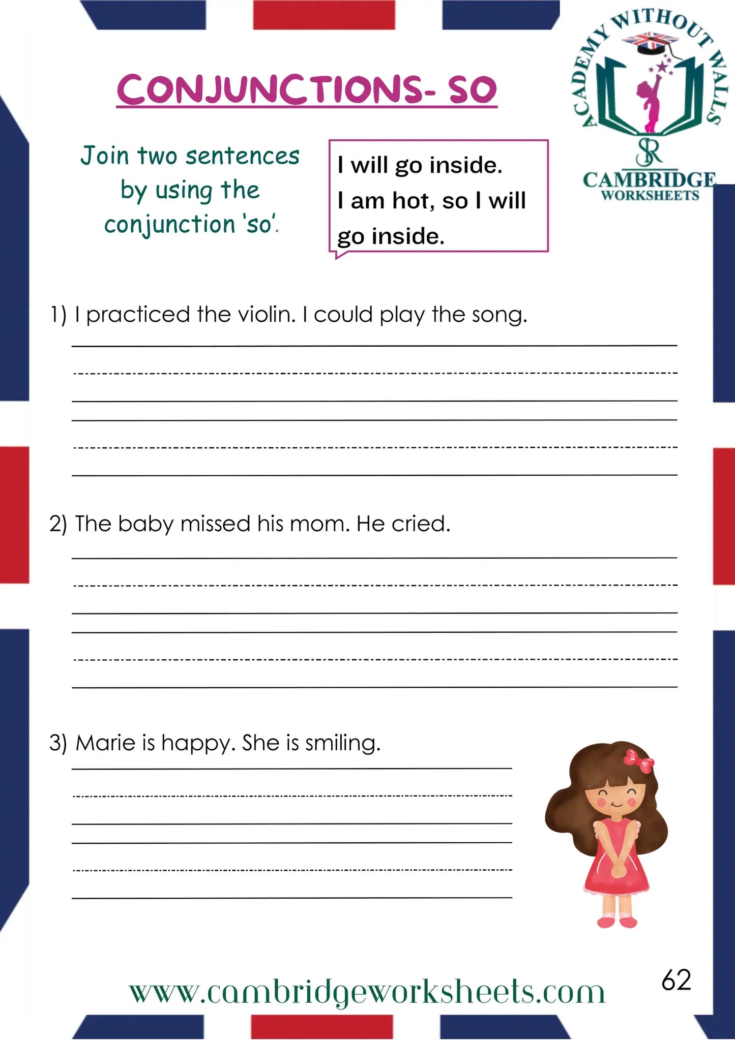 Grade 1 Grammar Pack Contents Page 28 – Cambridge Worksheets