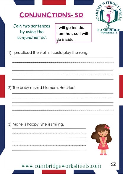 Grade 1 Grammar Pack Contents Page 28 – Cambridge Worksheets