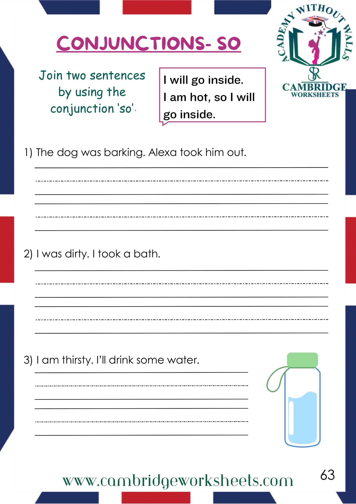 Grade 1 Grammar Pack Contents Page 29 – Cambridge Worksheets