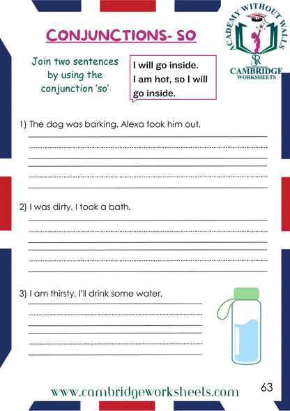 Grade 1 Grammar Pack Contents Page 29 – Cambridge Worksheets