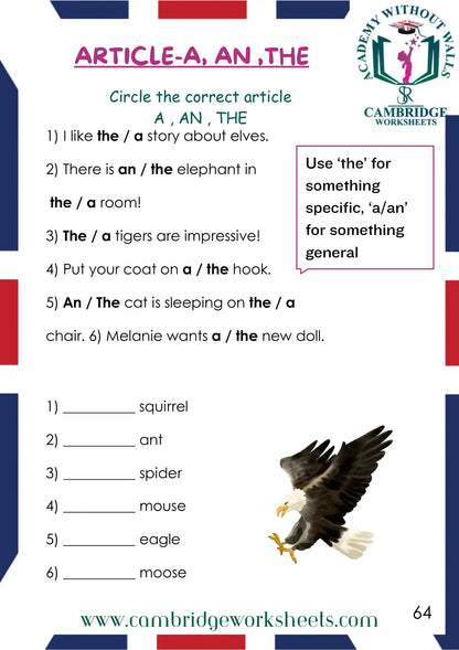 Grade 1 Grammar Pack Contents Page 30 – Cambridge Worksheets