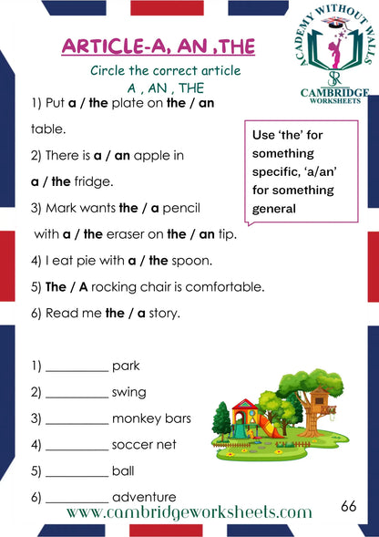 Grade 1 Grammar Pack Contents Page 32 – Cambridge Worksheets