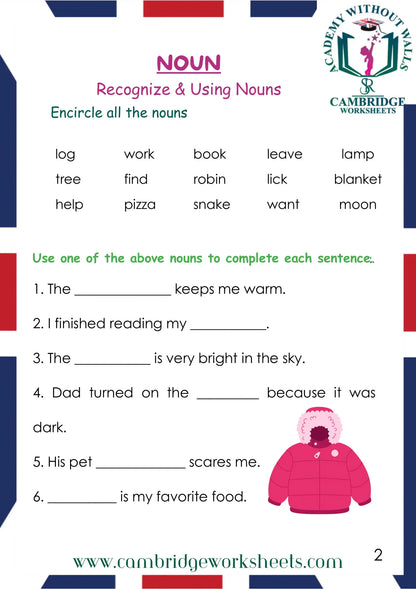 Grade 1 Grammar Pack Contents Page 36 – Cambridge Worksheets