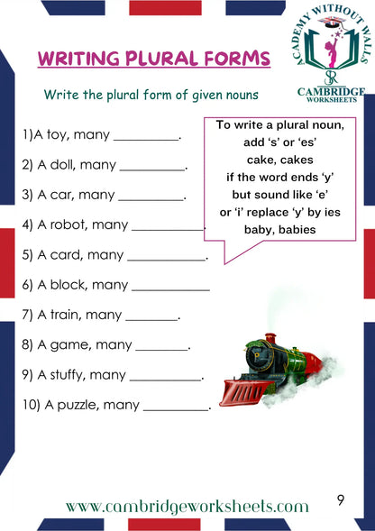 Grade 1 Grammar Pack Contents Page 43 – Cambridge Worksheets