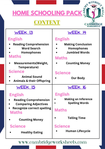 Grade 2 Math's worksheets for home learning