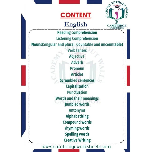 Grade 3 admission workbook for English Math's and Science