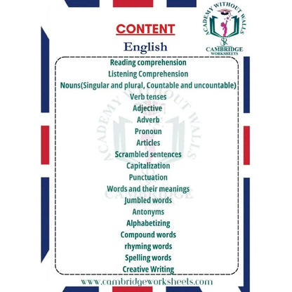 Grade 3 admission workbook for English Math's and Science
