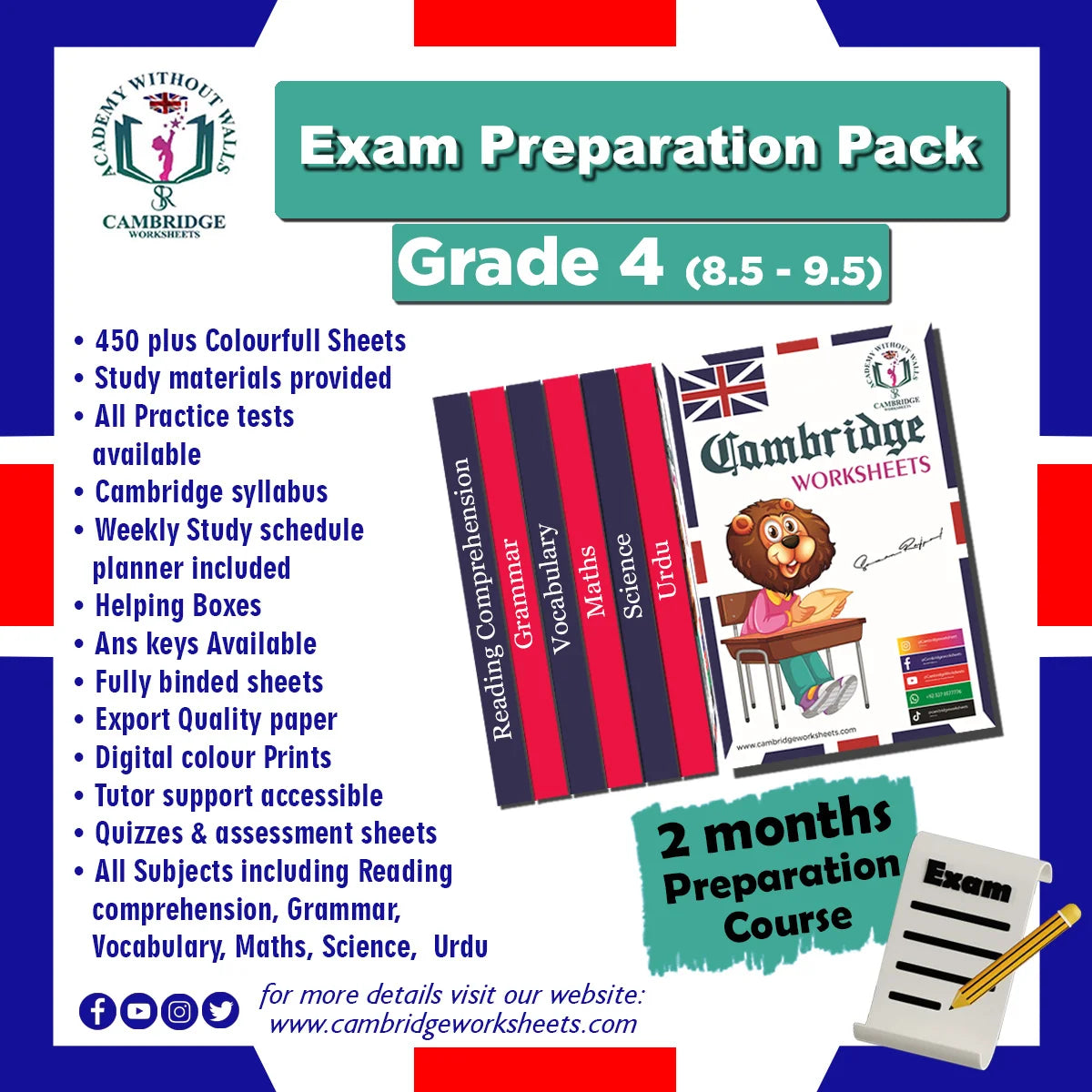 Grade 4 comprehensive revision workbook for examinations
