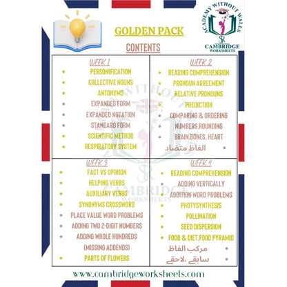 Grade 4 revision workbook for school exams in Pakistan