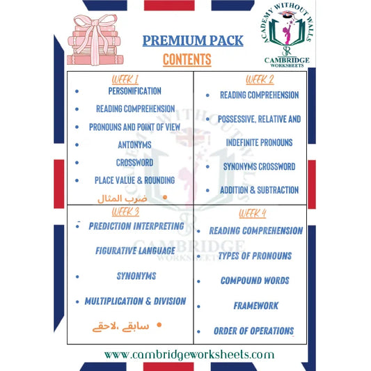 Grade 5 school revision workbook for English Math's Science and Urdu