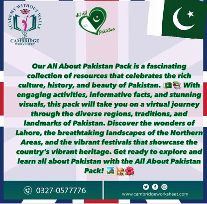 Pakistan studies activity pack featuring maps, history and culture