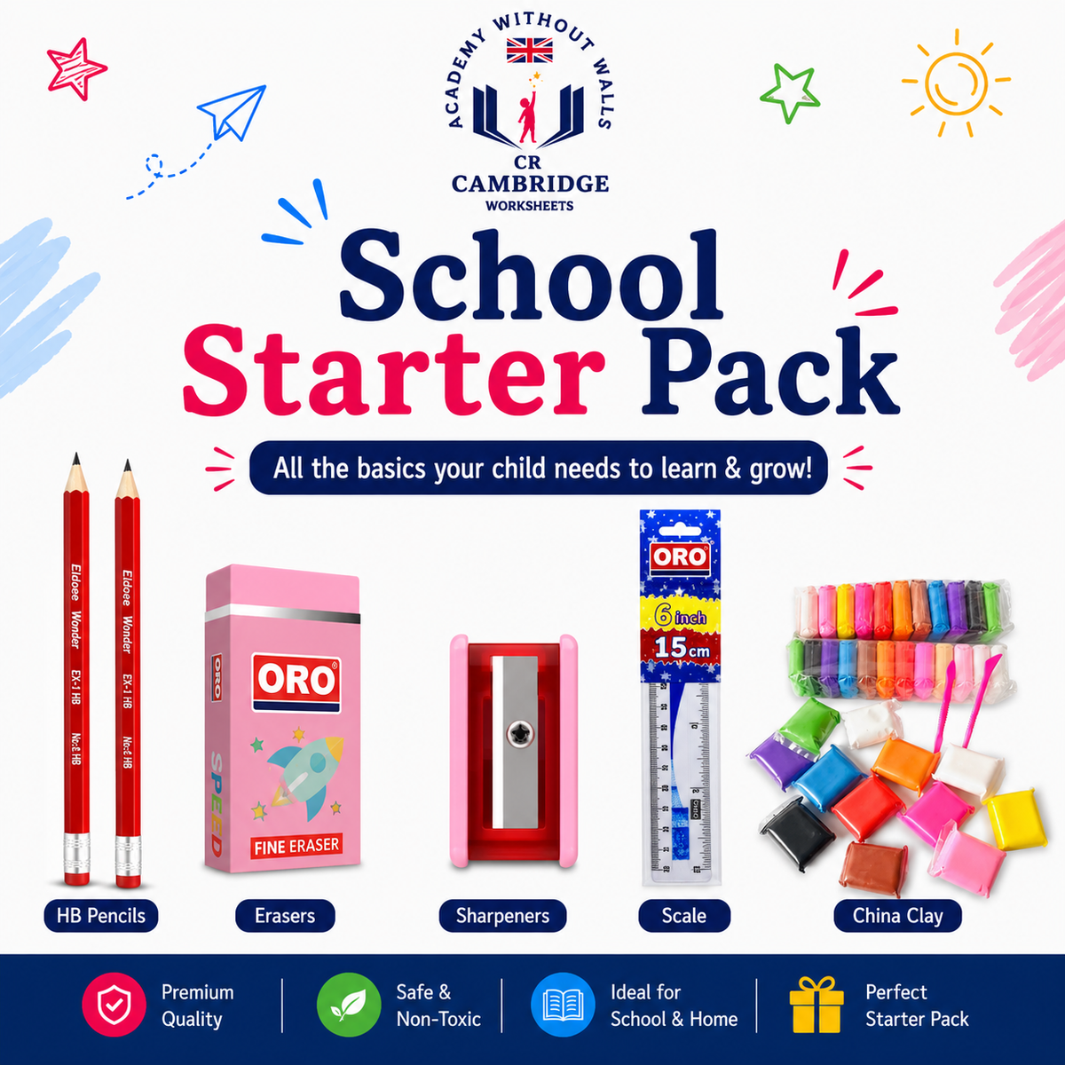 School Starter Pack with essential stationery supplies