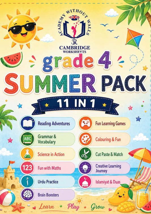 Summer Booklet Grade 4 printed learning worksheets