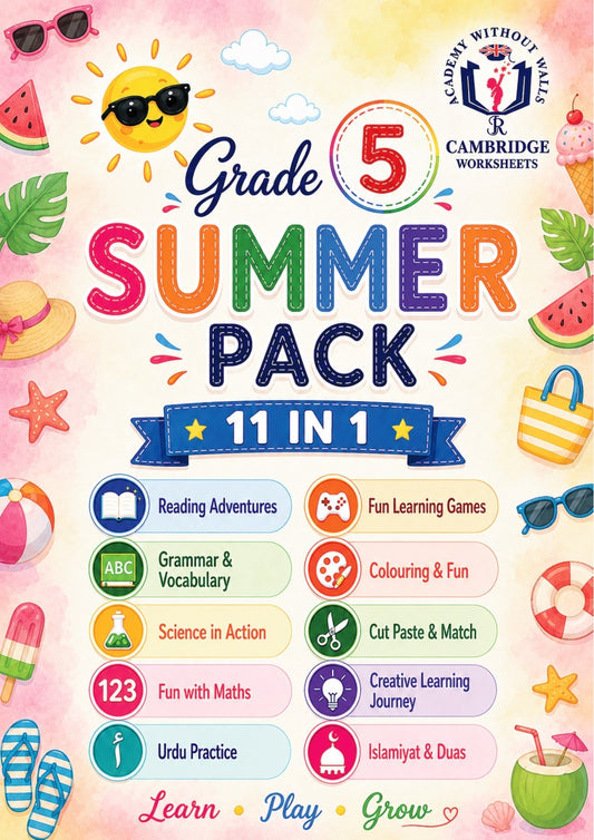 Summer Booklet Grade 5 printed learning worksheets