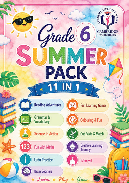 Summer Booklet Grade 6 printed learning worksheets