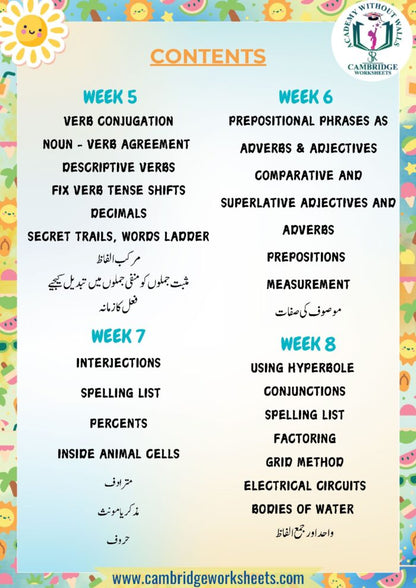 Summer booklet for Grade 6 students with educational activities