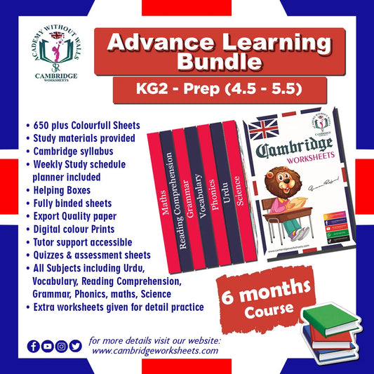 Advance Learning Bundle for KG2 Prep – Cambridge Worksheets