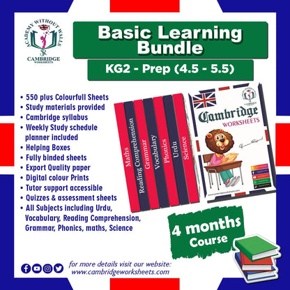 Basic Learning Bundle for KG2 Prep – Cambridge Worksheets