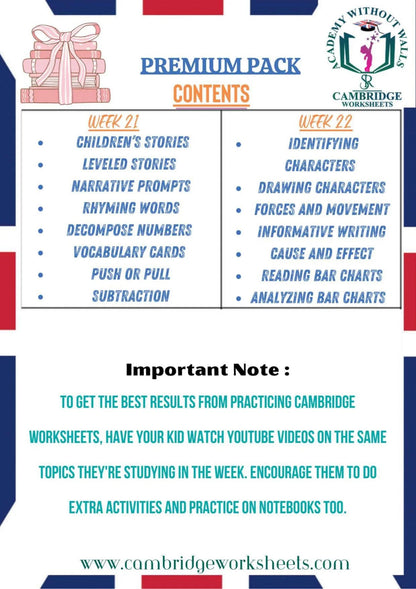 Basic Learning Bundle KG2/Prep Contents – Cambridge Worksheets