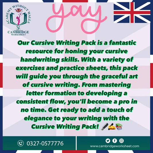 Cursive handwriting workbook for primary school students