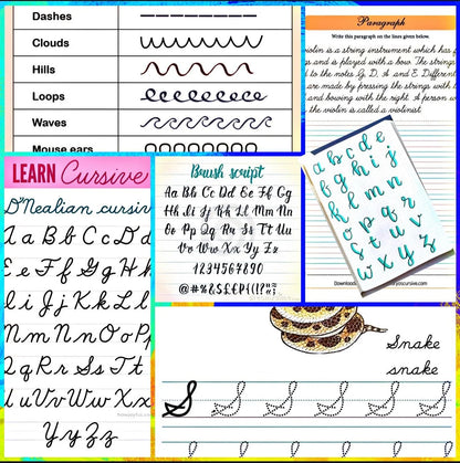 Cursive Writing Activity Pack with printed handwriting worksheets