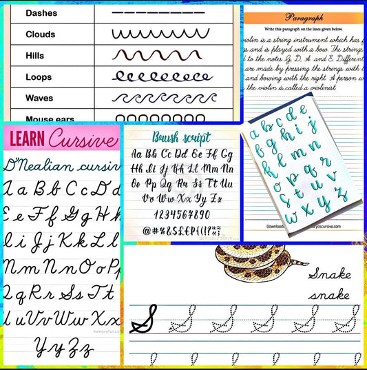 Cursive Writing Activity Pack with printed handwriting worksheets