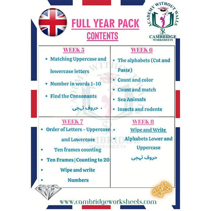 Full Year Pack KG1 Nursery Contents Page 2 – Cambridge Worksheets