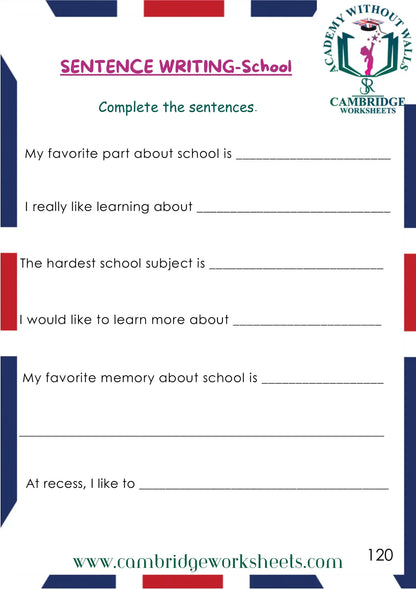 Grade 1 Grammar Pack Contents Page 10 – Cambridge Worksheets