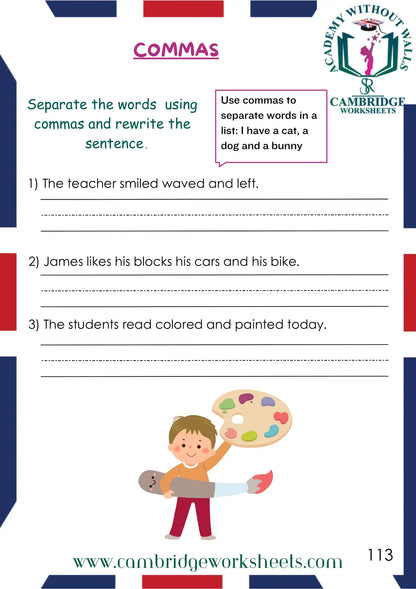 Grade 1 Grammar Pack Contents Page 3 – Cambridge Worksheets