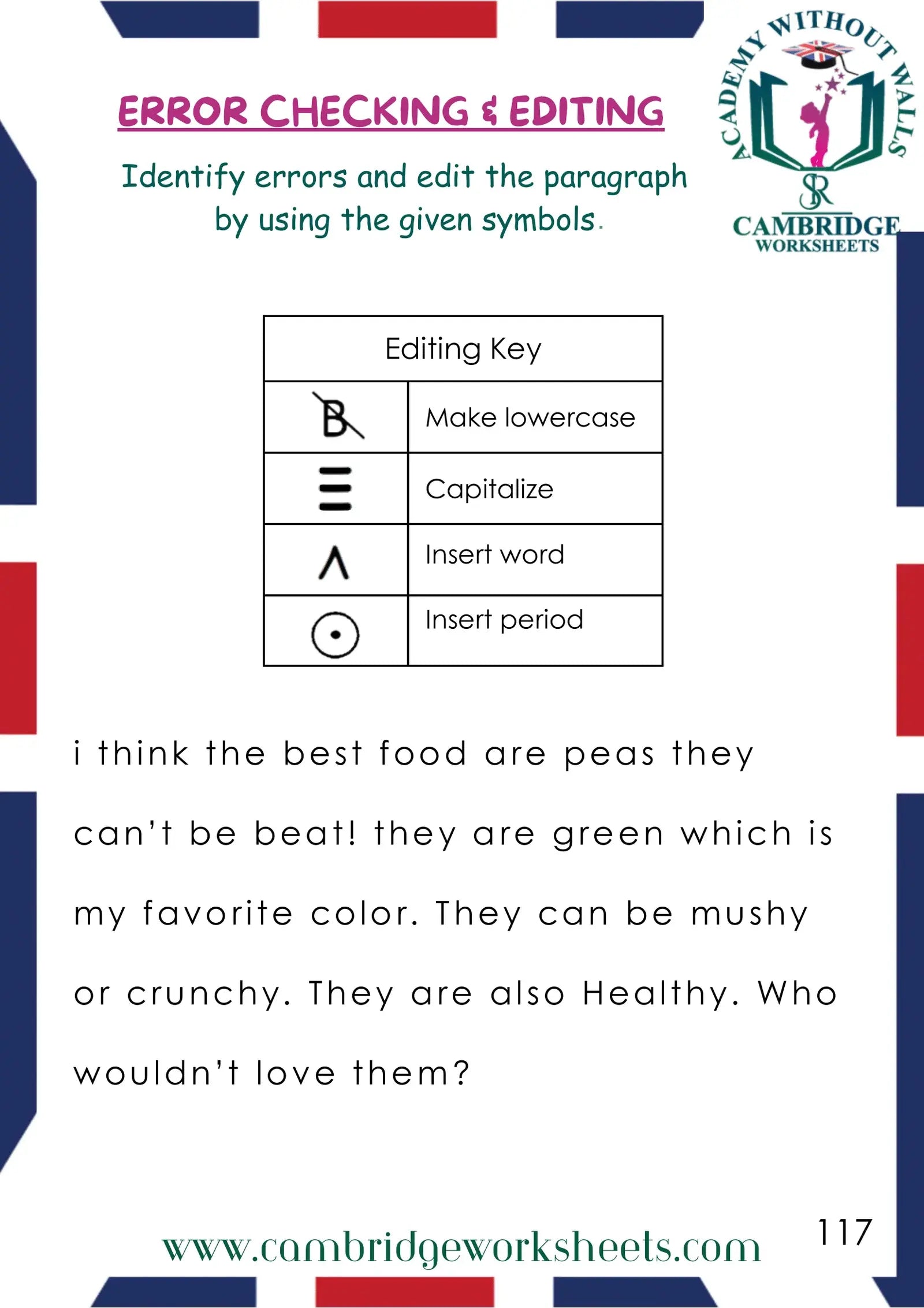 Grade 1 Grammar Pack Contents Page 7 – Cambridge Worksheets