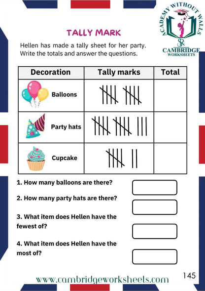 Grade 1 number recognition worksheets for Cambridge students