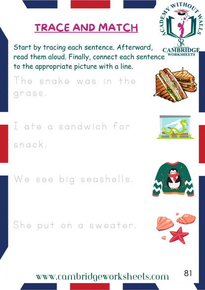 Grade 1 Reading Comprehension Pack Contents Page 22 – Cambridge Worksheets