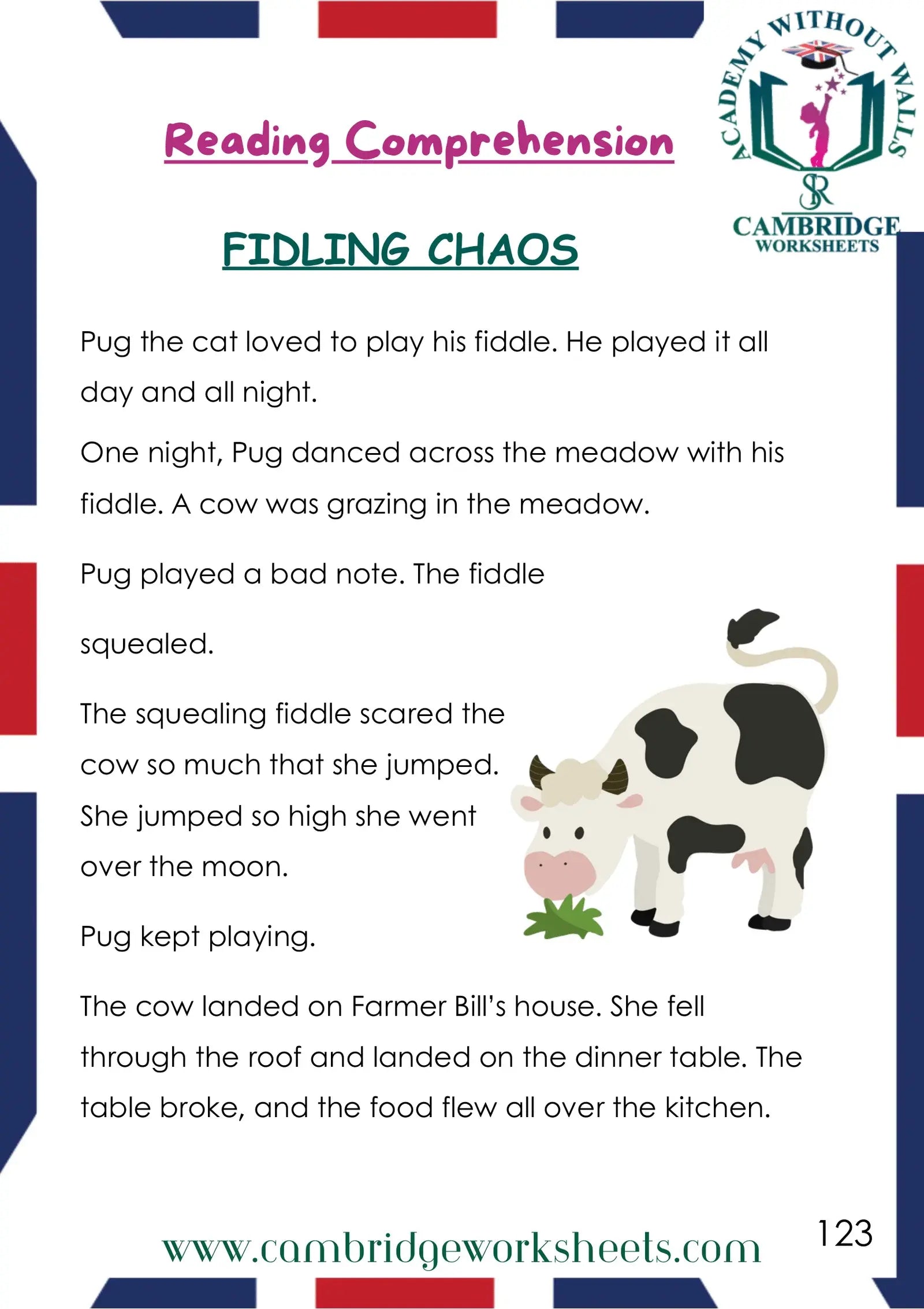 Grade 1 Reading Comprehension Pack Contents Page 4 – Cambridge Worksheets