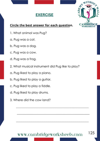 Grade 1 Reading Comprehension Pack Contents Page 6 – Cambridge Worksheets