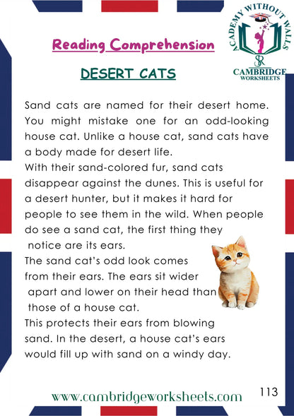 Grade 1 Reading Comprehension Pack Contents Page 8 – Cambridge Worksheets