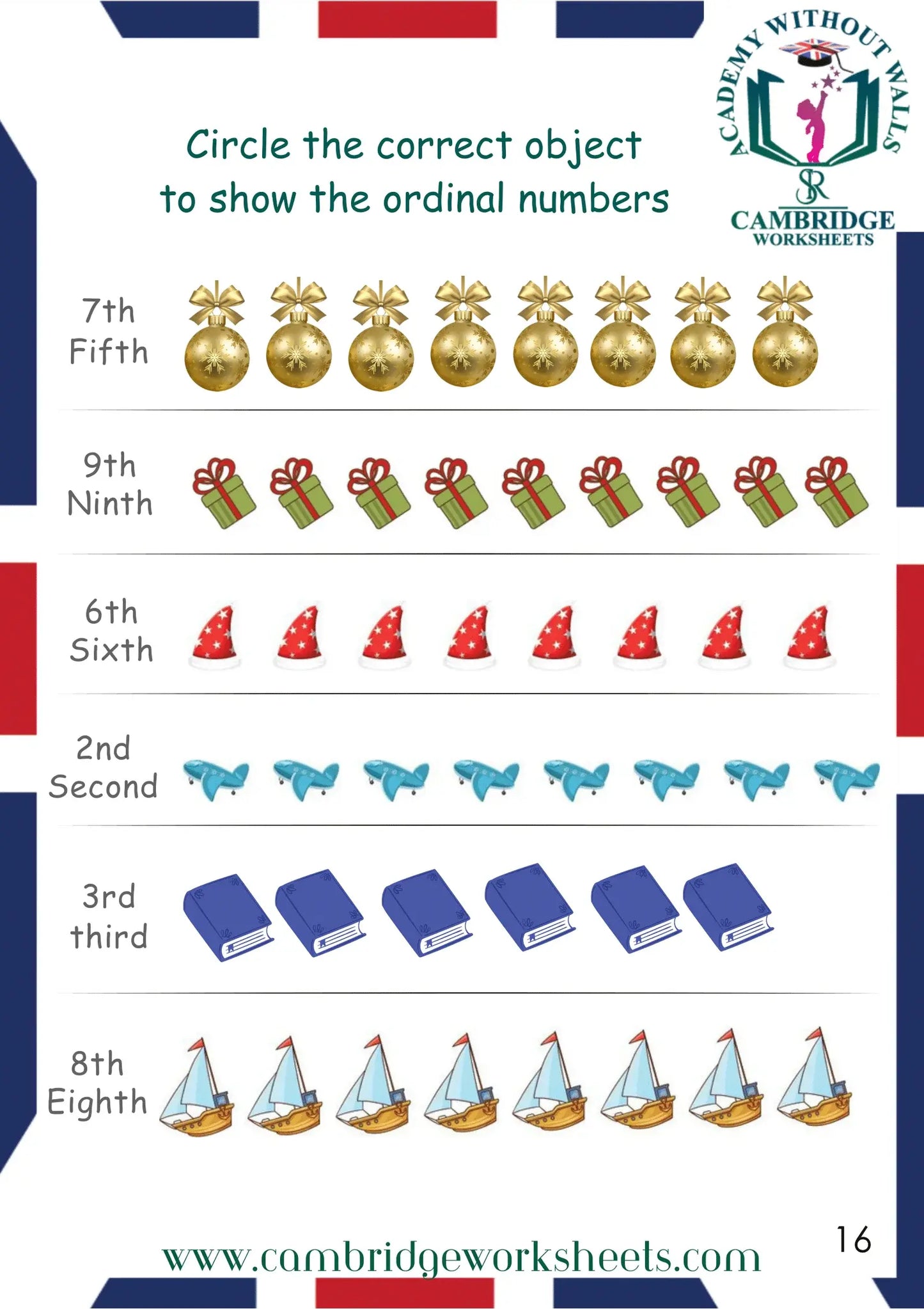 Grade 1 shapes and patterns worksheets for Cambridge students