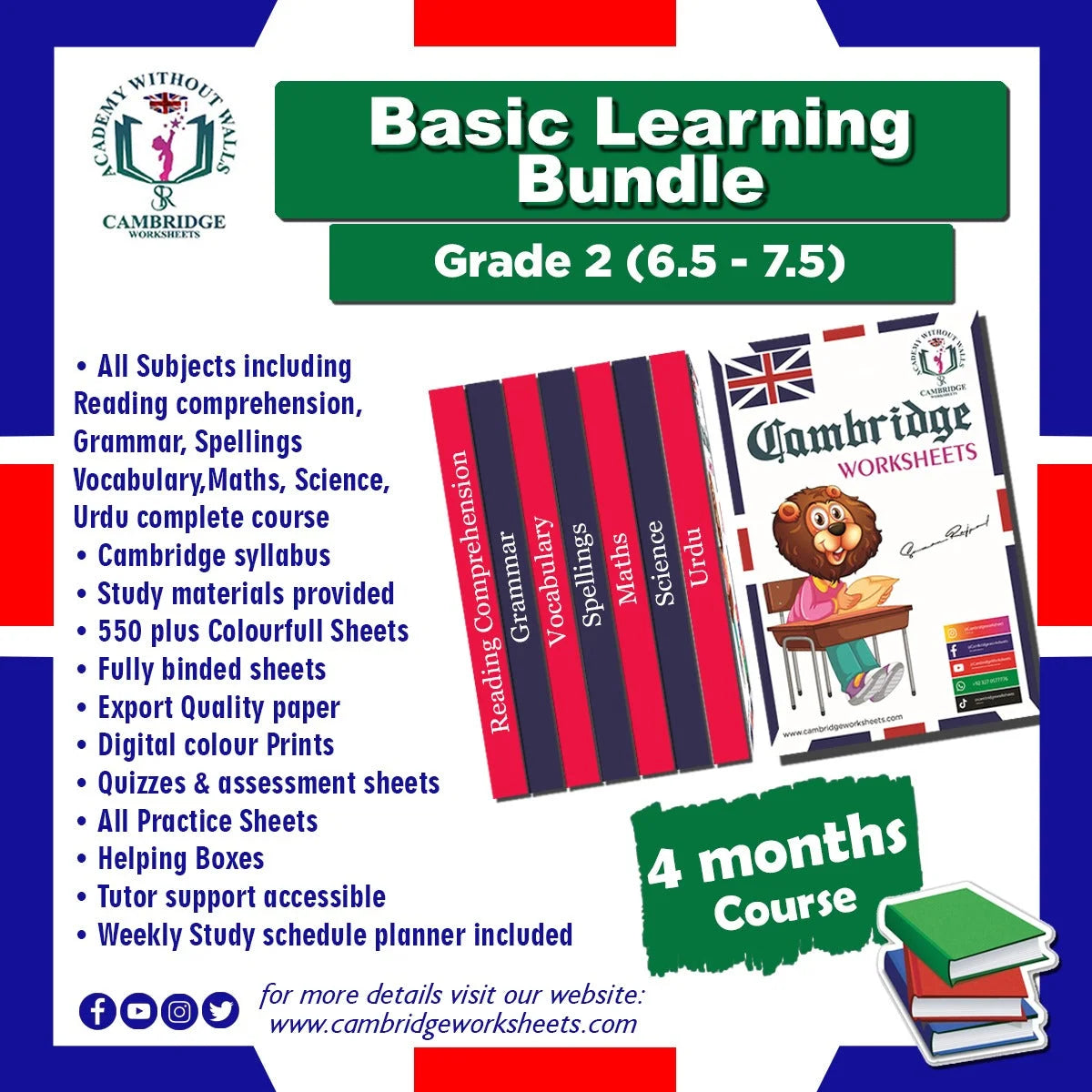 Grade 2 Basic Learning Bundle Cambridge printed worksheets