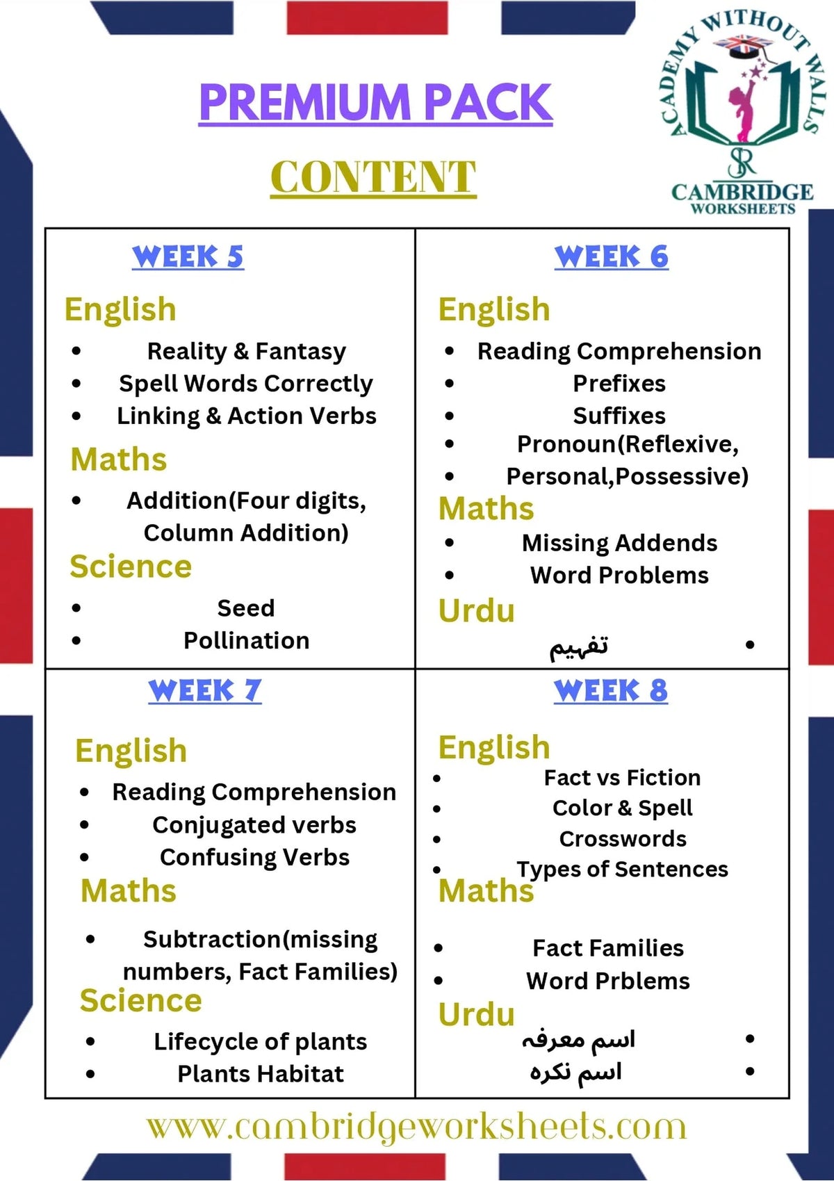 Grade 2 English worksheets for Cambridge students