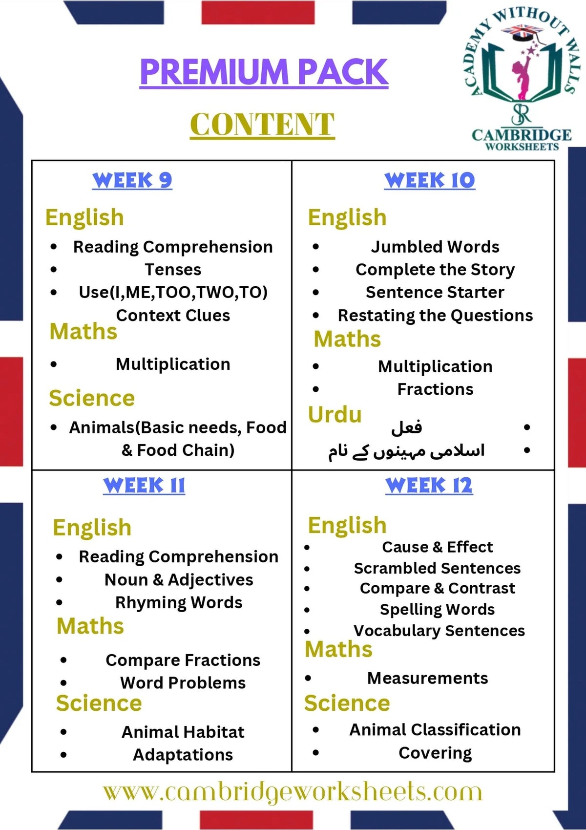 Grade 2 English worksheets for Cambridge students
