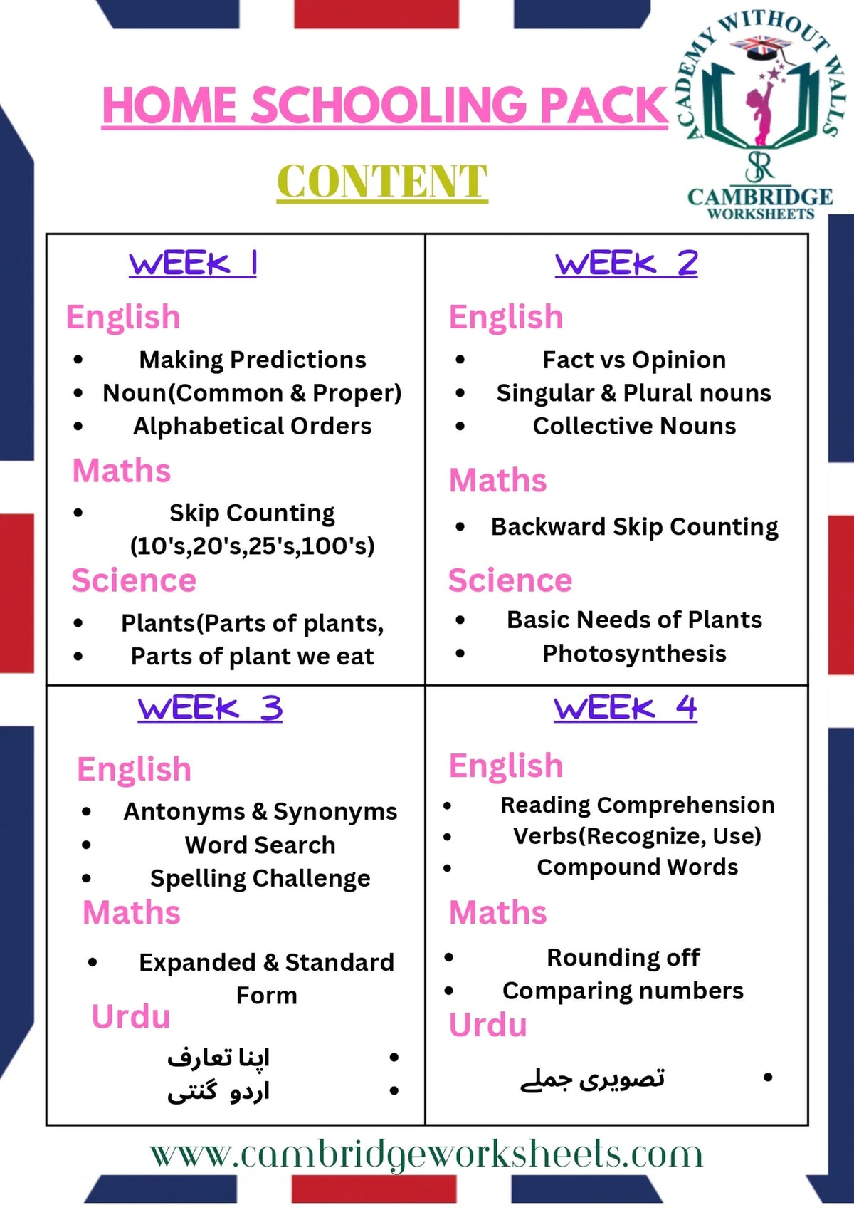 Grade 2 Home Schooling Bundle for Cambridge students