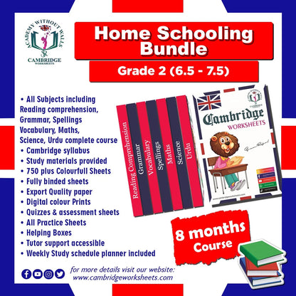 Grade 2 Home Schooling Bundle Cambridge printed worksheets