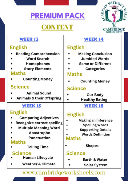 Grade 2 Math's worksheets for Cambridge curriculum