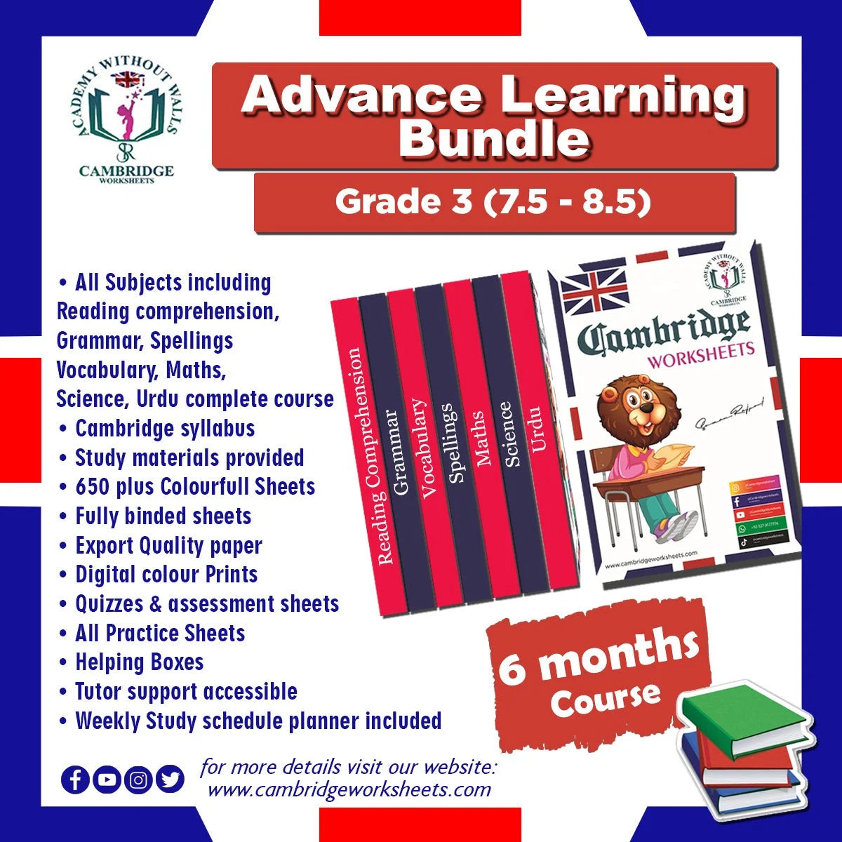 Grade 3 Advance Learning Bundle Cambridge printed worksheets