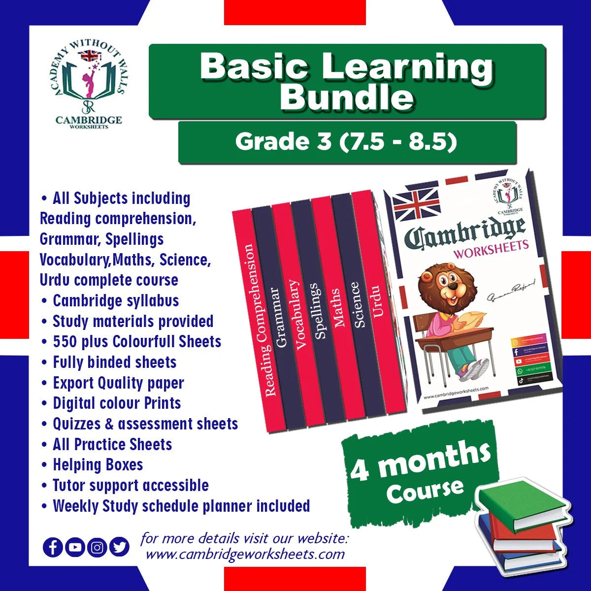Grade 3 Basic Learning Bundle Cambridge printed worksheets