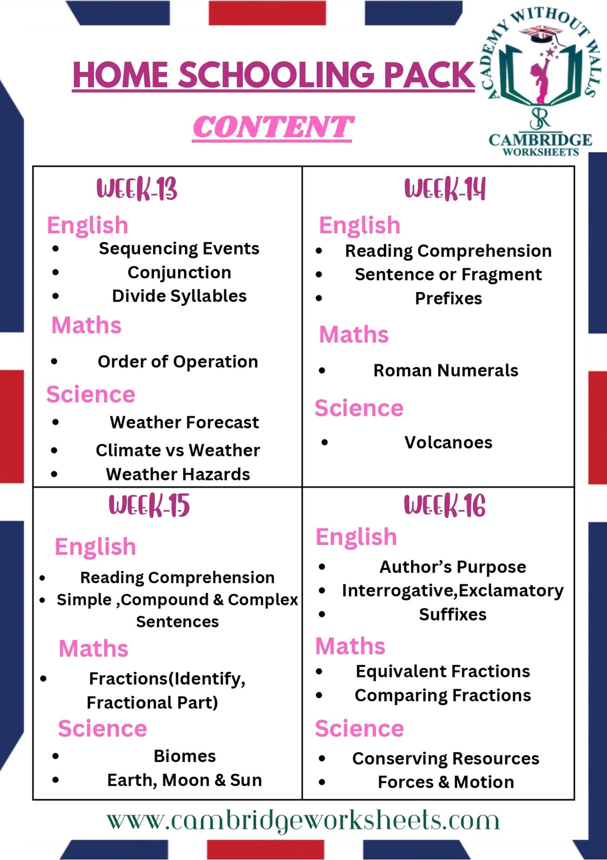 Grade 3 English, Grammar and Reading worksheets for home learning